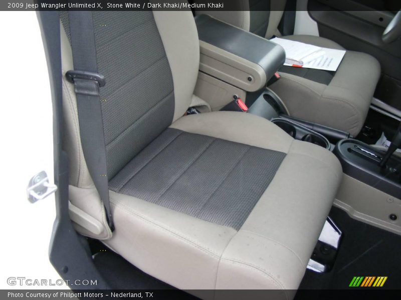 Stone White / Dark Khaki/Medium Khaki 2009 Jeep Wrangler Unlimited X