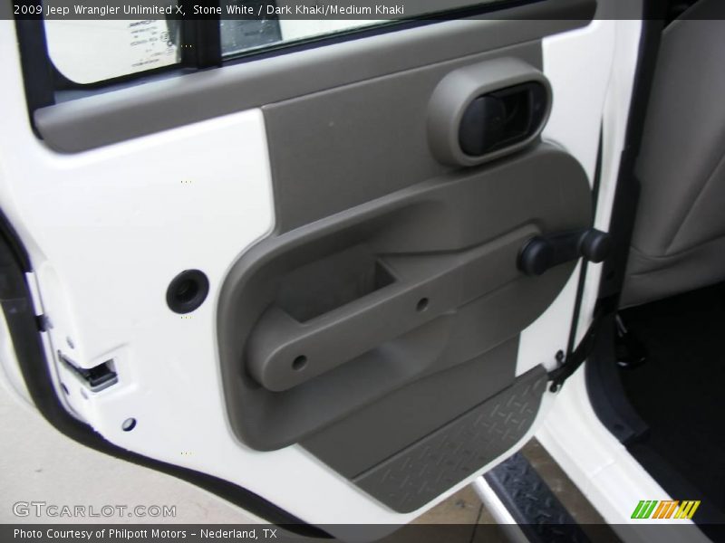 Stone White / Dark Khaki/Medium Khaki 2009 Jeep Wrangler Unlimited X