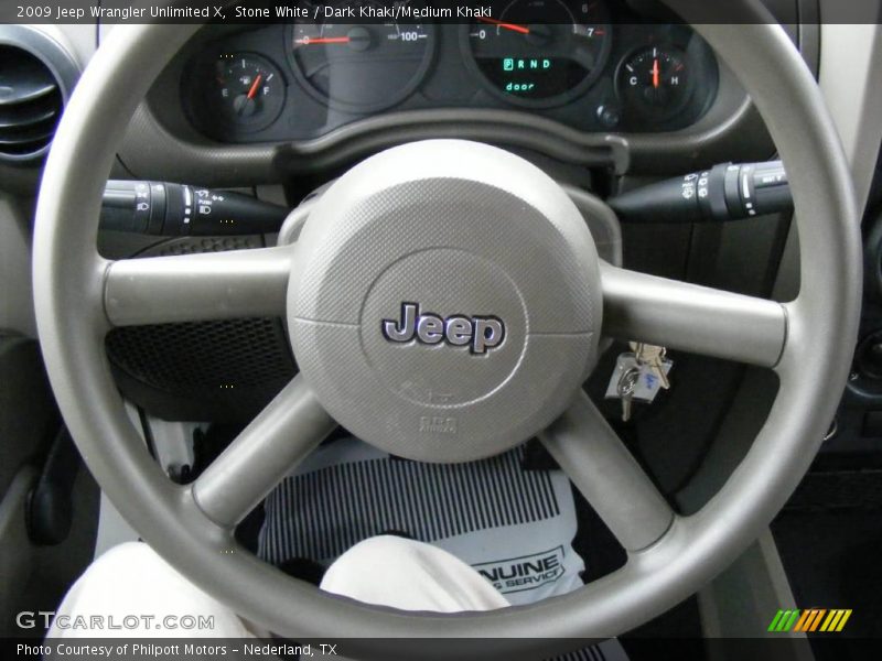 Stone White / Dark Khaki/Medium Khaki 2009 Jeep Wrangler Unlimited X