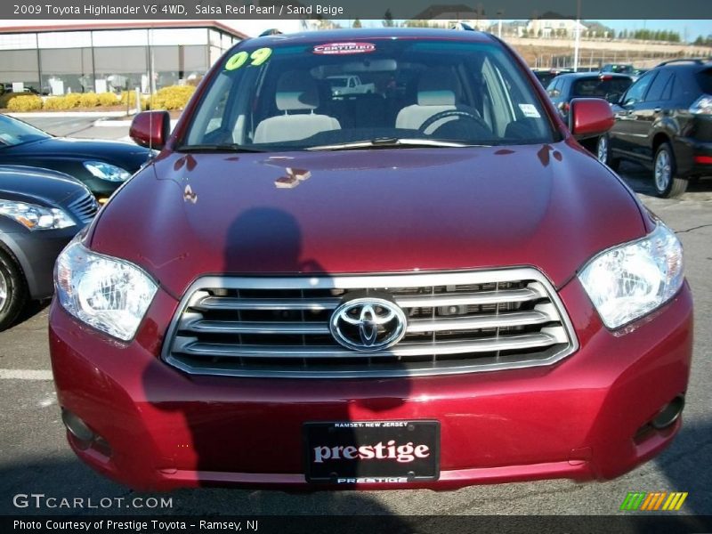 Salsa Red Pearl / Sand Beige 2009 Toyota Highlander V6 4WD