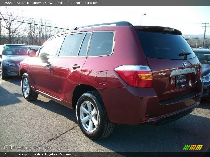 Salsa Red Pearl / Sand Beige 2009 Toyota Highlander V6 4WD