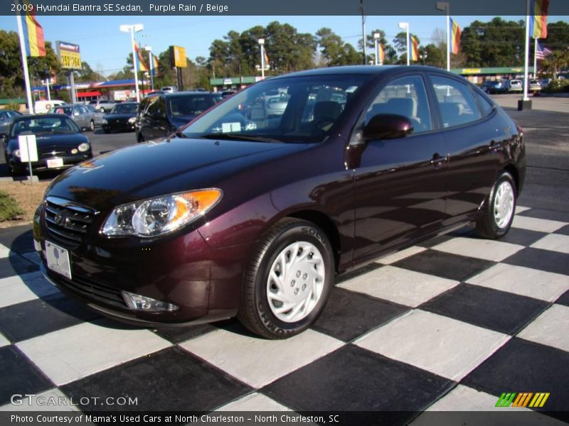 Purple Rain / Beige 2009 Hyundai Elantra SE Sedan