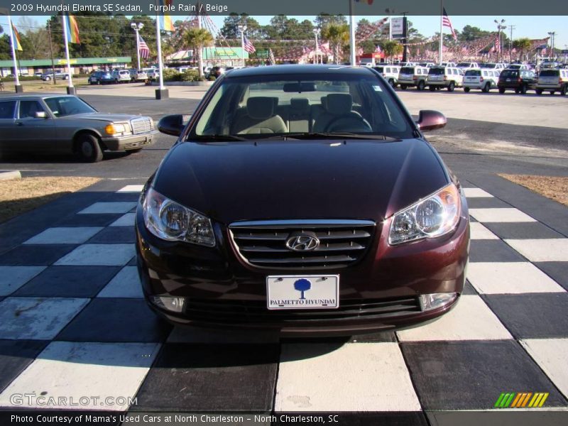 Purple Rain / Beige 2009 Hyundai Elantra SE Sedan