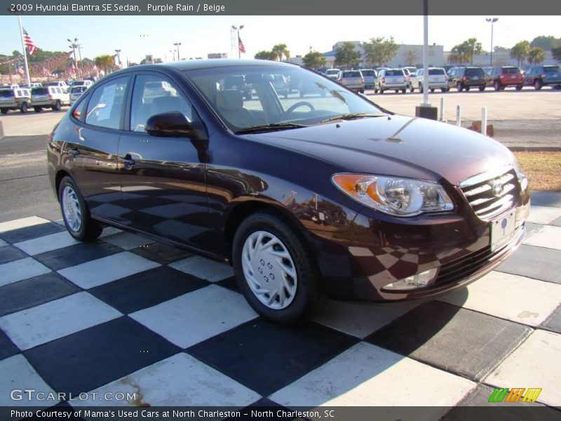 Purple Rain / Beige 2009 Hyundai Elantra SE Sedan