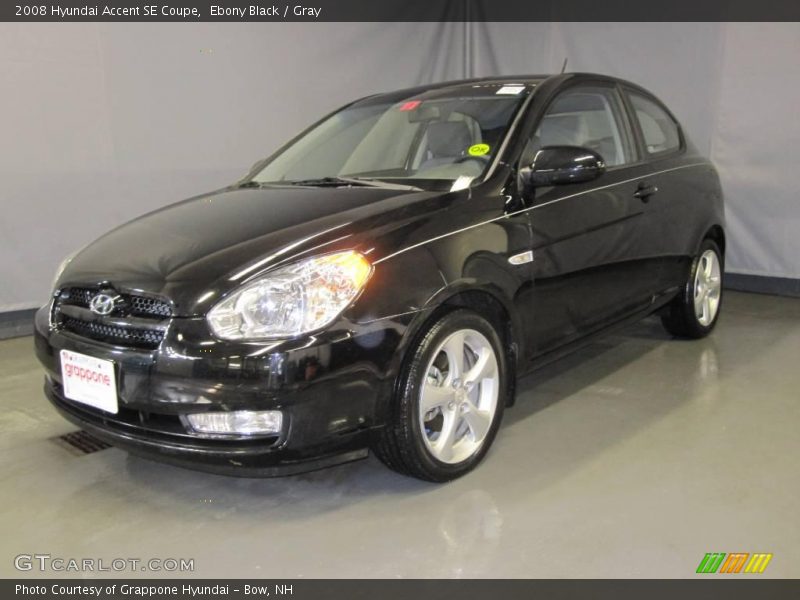 Ebony Black / Gray 2008 Hyundai Accent SE Coupe