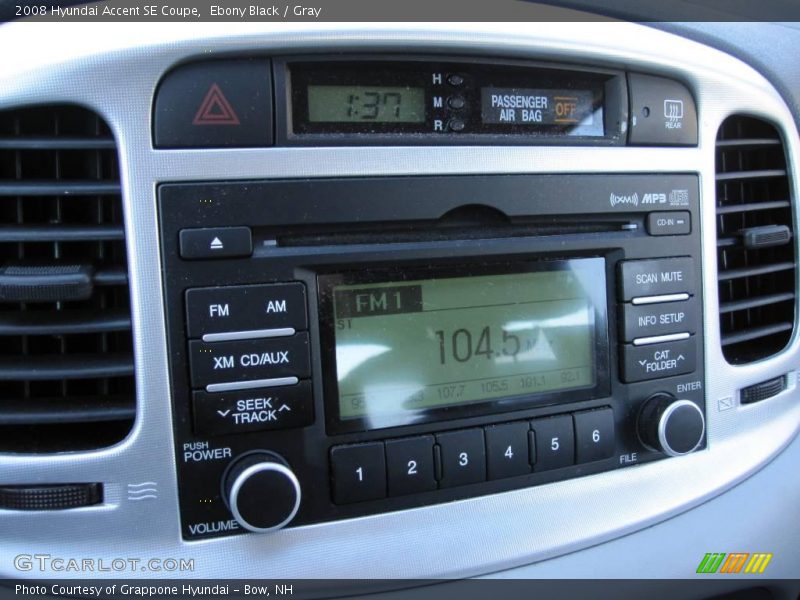 Ebony Black / Gray 2008 Hyundai Accent SE Coupe