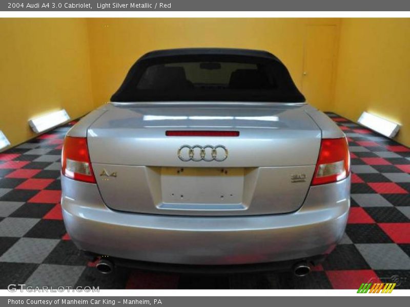 Light Silver Metallic / Red 2004 Audi A4 3.0 Cabriolet
