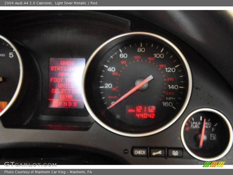 Light Silver Metallic / Red 2004 Audi A4 3.0 Cabriolet