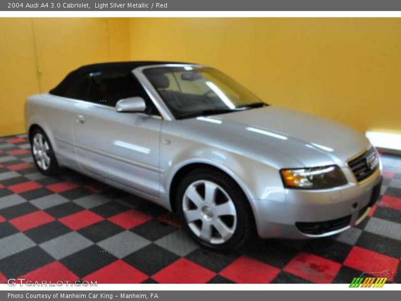 Light Silver Metallic / Red 2004 Audi A4 3.0 Cabriolet