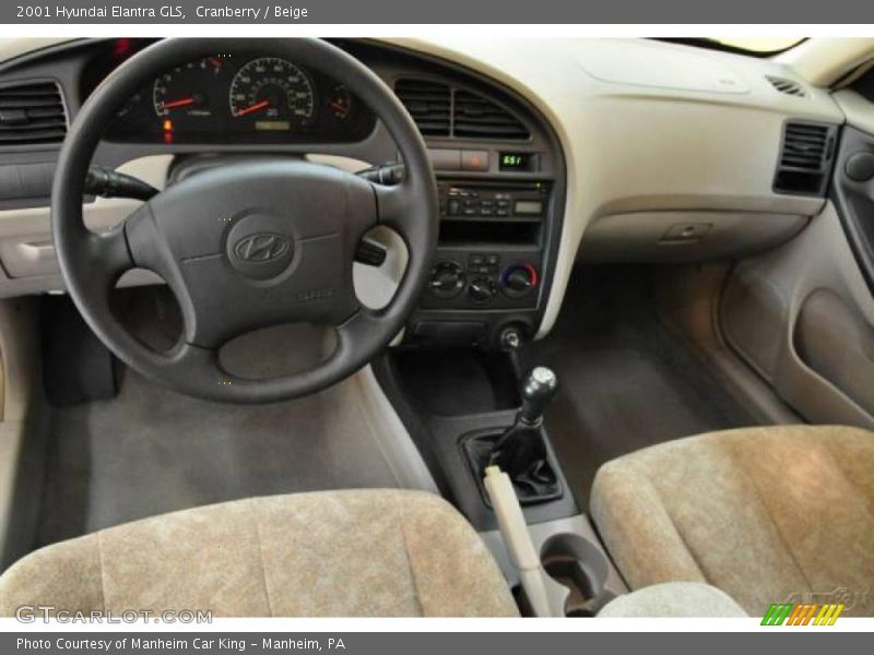 Cranberry / Beige 2001 Hyundai Elantra GLS