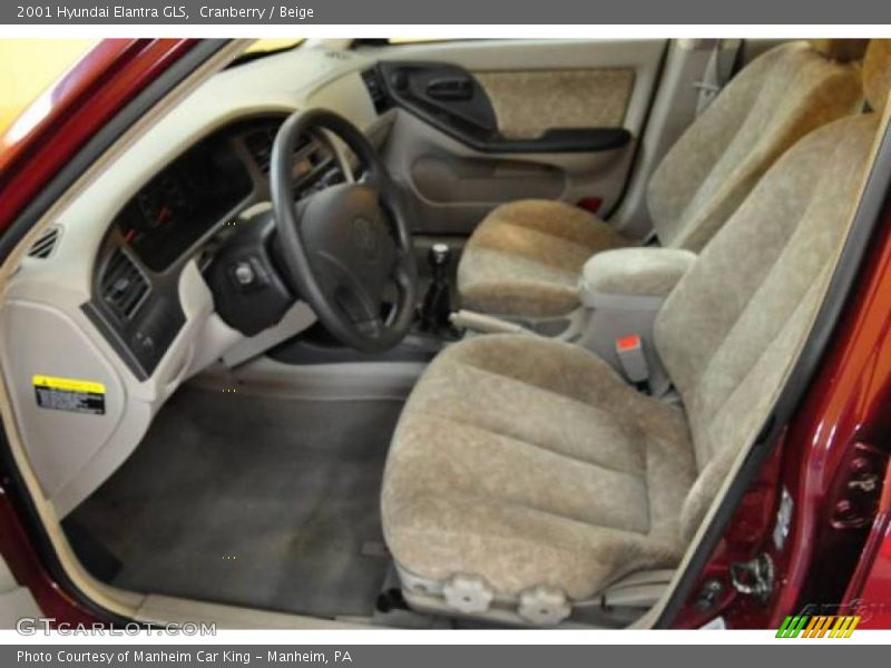 Cranberry / Beige 2001 Hyundai Elantra GLS