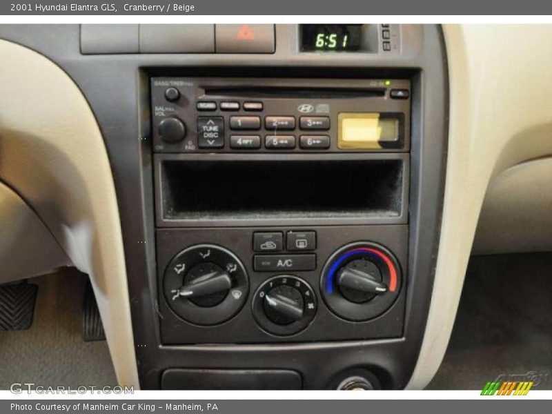 Cranberry / Beige 2001 Hyundai Elantra GLS