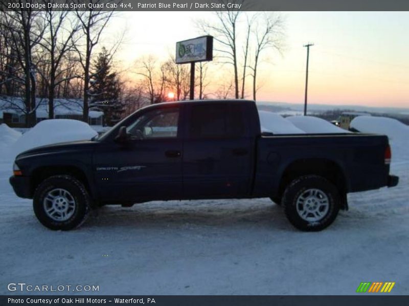 Patriot Blue Pearl / Dark Slate Gray 2001 Dodge Dakota Sport Quad Cab 4x4