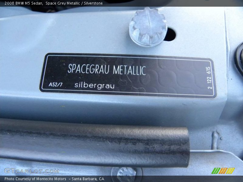Space Grey Metallic / Silverstone 2008 BMW M5 Sedan
