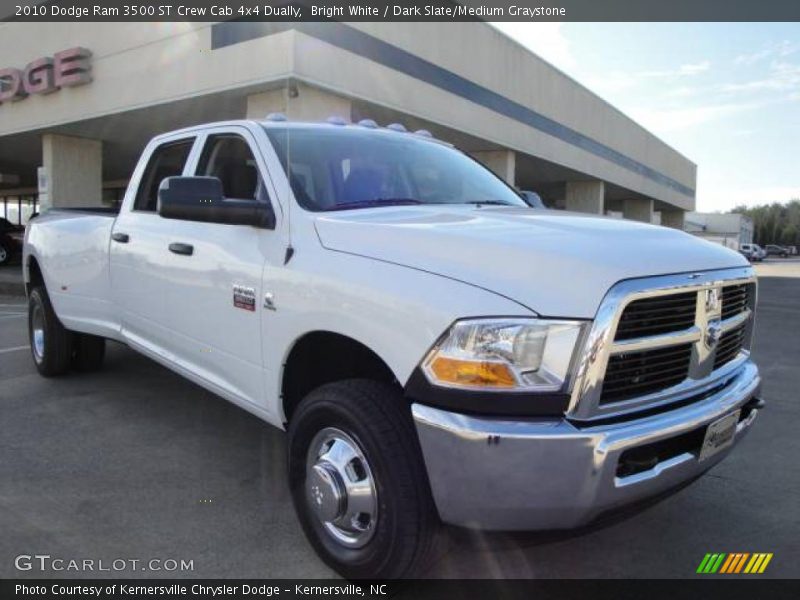 Bright White / Dark Slate/Medium Graystone 2010 Dodge Ram 3500 ST Crew Cab 4x4 Dually
