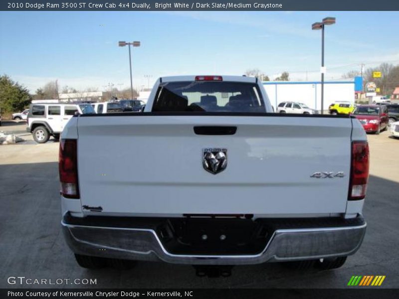 Bright White / Dark Slate/Medium Graystone 2010 Dodge Ram 3500 ST Crew Cab 4x4 Dually