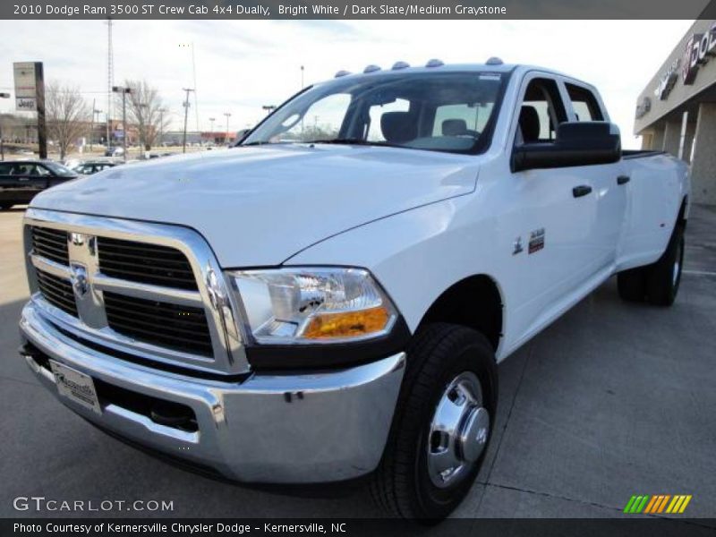 Bright White / Dark Slate/Medium Graystone 2010 Dodge Ram 3500 ST Crew Cab 4x4 Dually