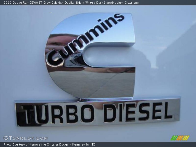 Bright White / Dark Slate/Medium Graystone 2010 Dodge Ram 3500 ST Crew Cab 4x4 Dually