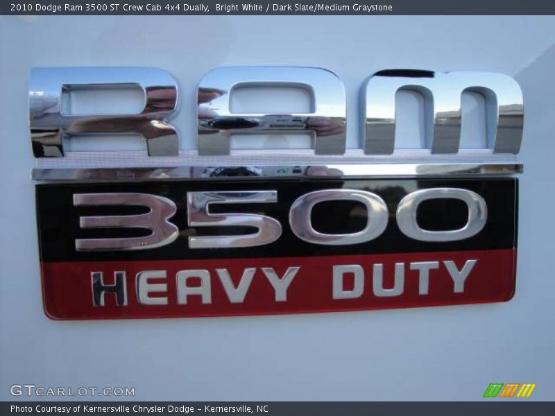Bright White / Dark Slate/Medium Graystone 2010 Dodge Ram 3500 ST Crew Cab 4x4 Dually