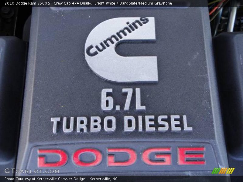 Bright White / Dark Slate/Medium Graystone 2010 Dodge Ram 3500 ST Crew Cab 4x4 Dually