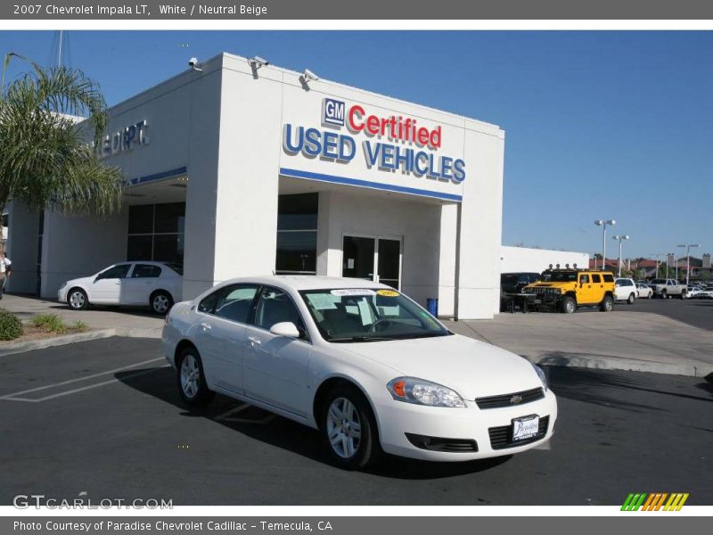 White / Neutral Beige 2007 Chevrolet Impala LT