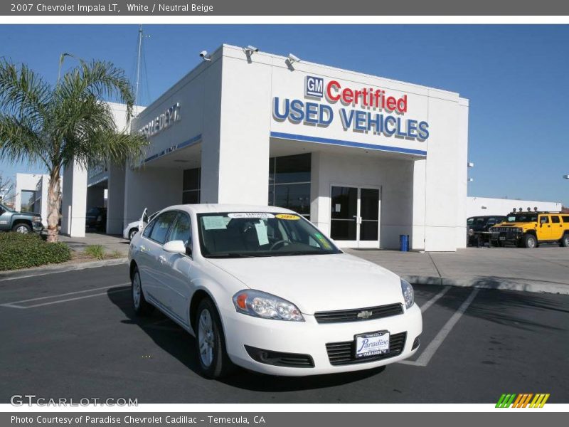 White / Neutral Beige 2007 Chevrolet Impala LT