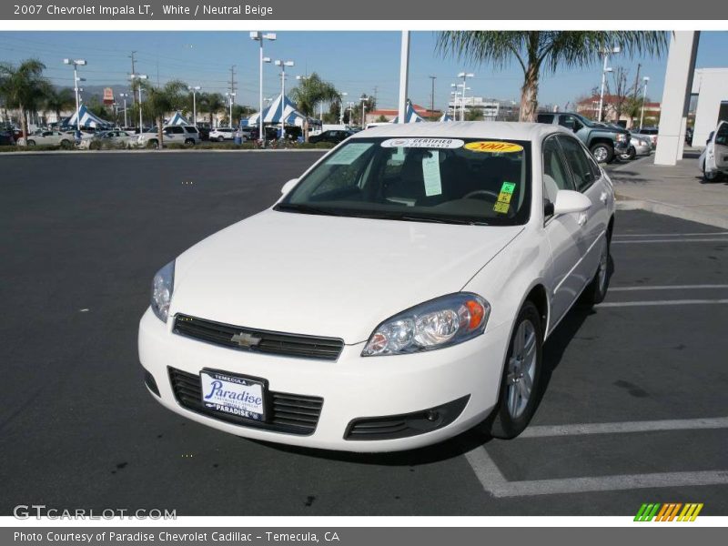 White / Neutral Beige 2007 Chevrolet Impala LT