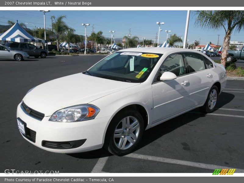 White / Neutral Beige 2007 Chevrolet Impala LT
