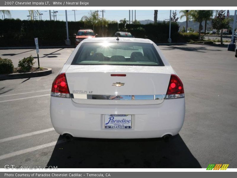 White / Neutral Beige 2007 Chevrolet Impala LT