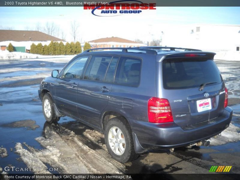 Bluestone Metallic / Ivory 2003 Toyota Highlander V6 4WD
