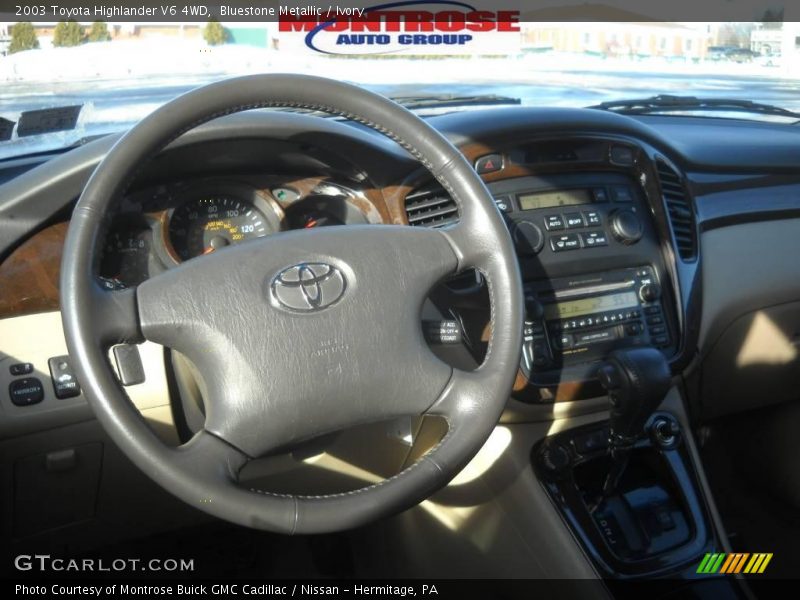 Bluestone Metallic / Ivory 2003 Toyota Highlander V6 4WD