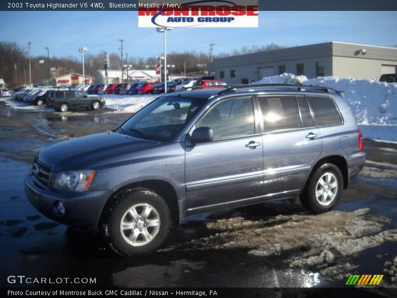 Bluestone Metallic / Ivory 2003 Toyota Highlander V6 4WD