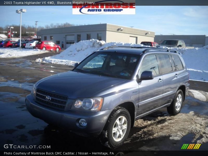 Bluestone Metallic / Ivory 2003 Toyota Highlander V6 4WD
