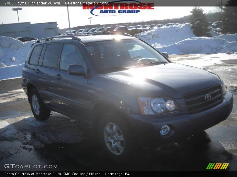 Bluestone Metallic / Ivory 2003 Toyota Highlander V6 4WD