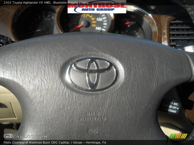 Bluestone Metallic / Ivory 2003 Toyota Highlander V6 4WD