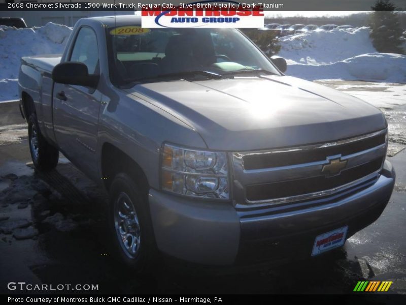 Silver Birch Metallic / Dark Titanium 2008 Chevrolet Silverado 1500 Work Truck Regular Cab