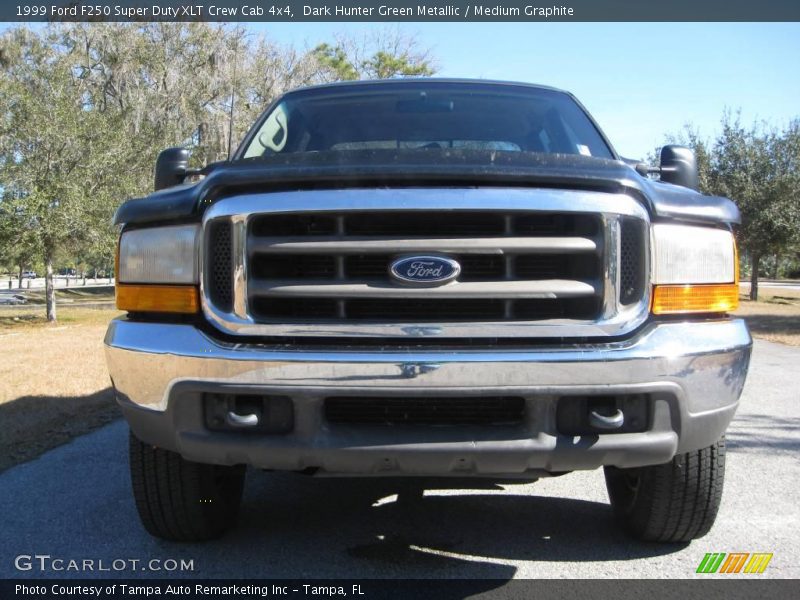 Dark Hunter Green Metallic / Medium Graphite 1999 Ford F250 Super Duty XLT Crew Cab 4x4