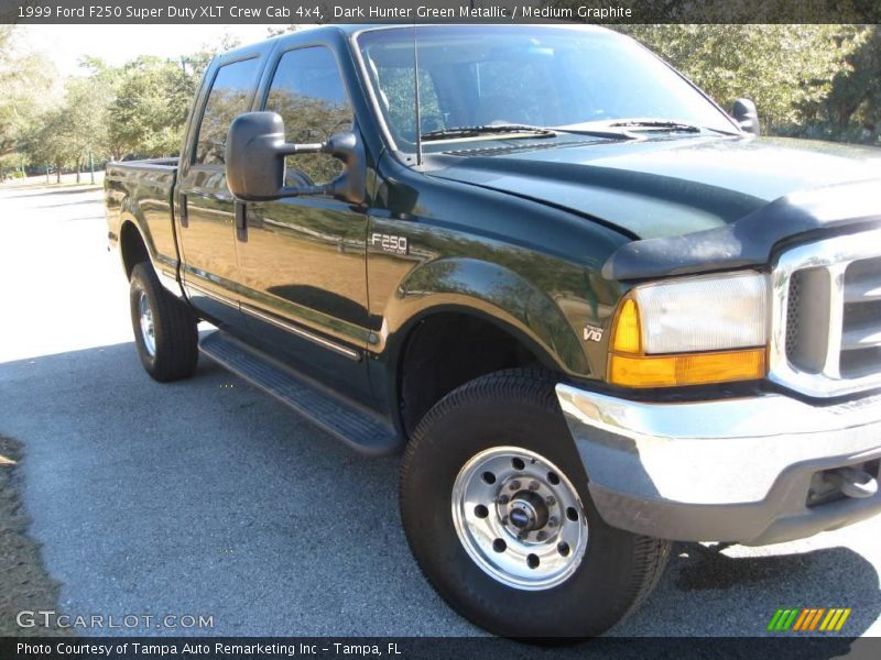 Dark Hunter Green Metallic / Medium Graphite 1999 Ford F250 Super Duty XLT Crew Cab 4x4