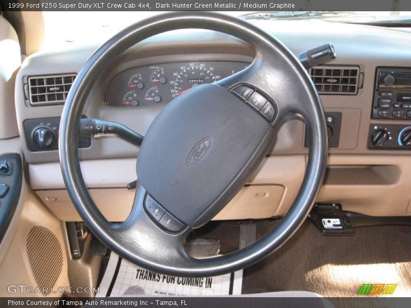 Dark Hunter Green Metallic / Medium Graphite 1999 Ford F250 Super Duty XLT Crew Cab 4x4