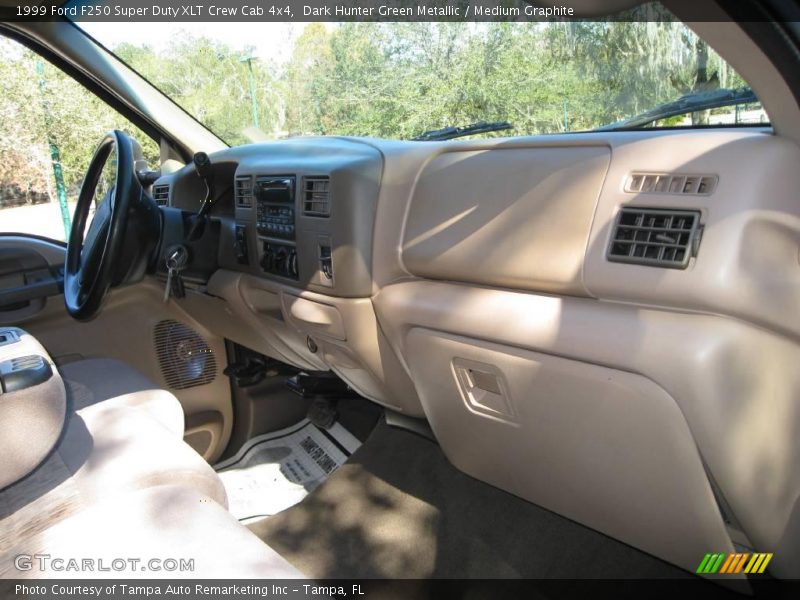 Dark Hunter Green Metallic / Medium Graphite 1999 Ford F250 Super Duty XLT Crew Cab 4x4