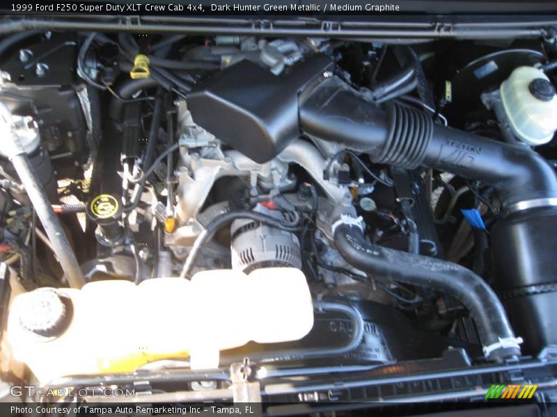 Dark Hunter Green Metallic / Medium Graphite 1999 Ford F250 Super Duty XLT Crew Cab 4x4