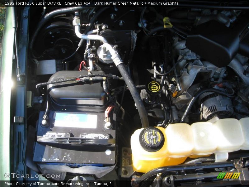 Dark Hunter Green Metallic / Medium Graphite 1999 Ford F250 Super Duty XLT Crew Cab 4x4