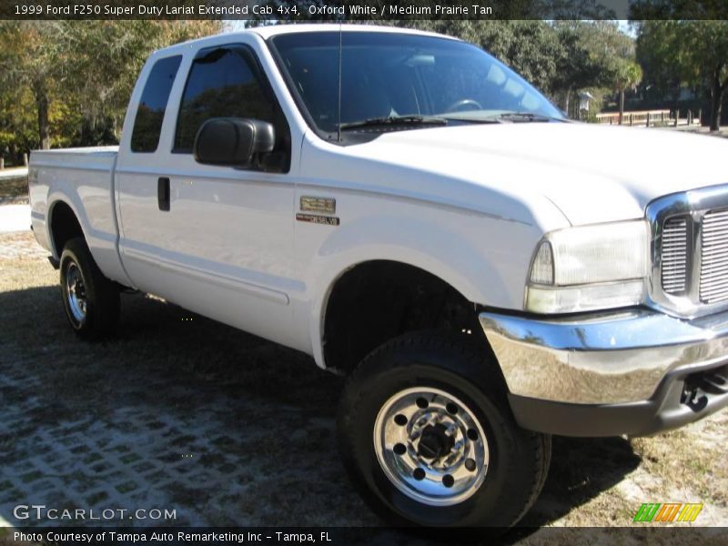Oxford White / Medium Prairie Tan 1999 Ford F250 Super Duty Lariat Extended Cab 4x4