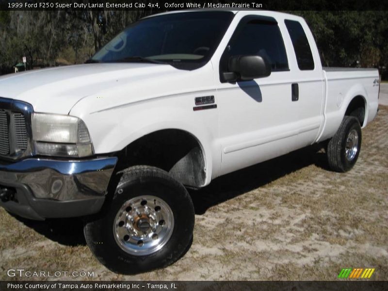 Oxford White / Medium Prairie Tan 1999 Ford F250 Super Duty Lariat Extended Cab 4x4