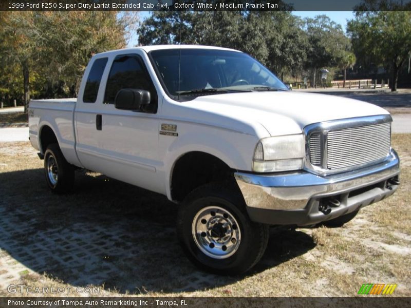 Oxford White / Medium Prairie Tan 1999 Ford F250 Super Duty Lariat Extended Cab 4x4