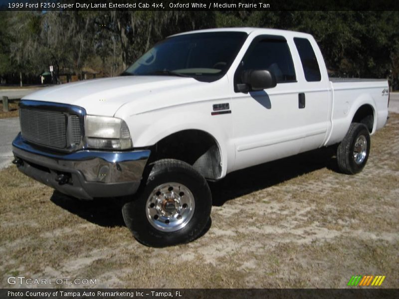 Oxford White / Medium Prairie Tan 1999 Ford F250 Super Duty Lariat Extended Cab 4x4