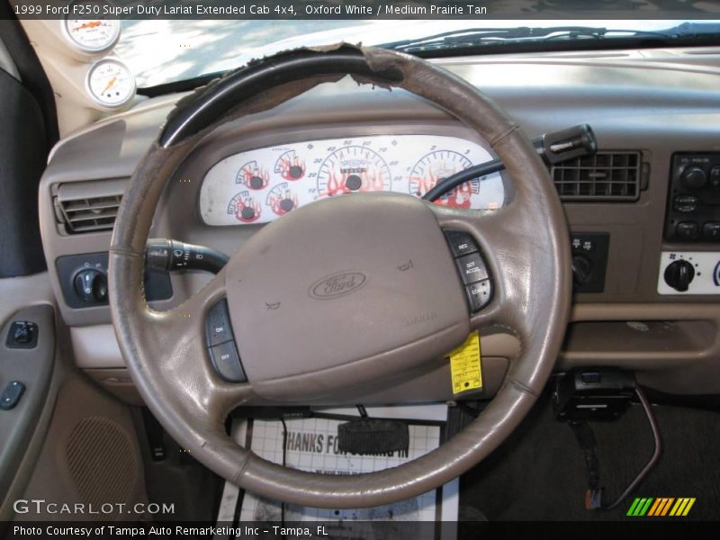 Oxford White / Medium Prairie Tan 1999 Ford F250 Super Duty Lariat Extended Cab 4x4
