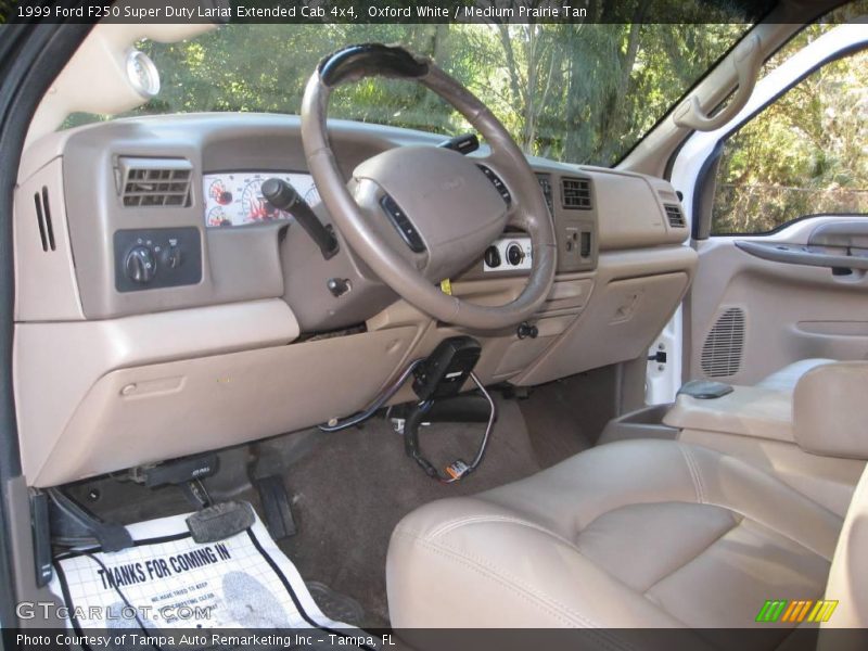 Oxford White / Medium Prairie Tan 1999 Ford F250 Super Duty Lariat Extended Cab 4x4