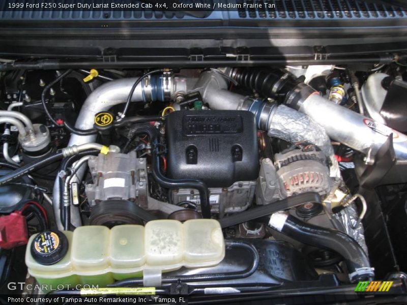 Oxford White / Medium Prairie Tan 1999 Ford F250 Super Duty Lariat Extended Cab 4x4