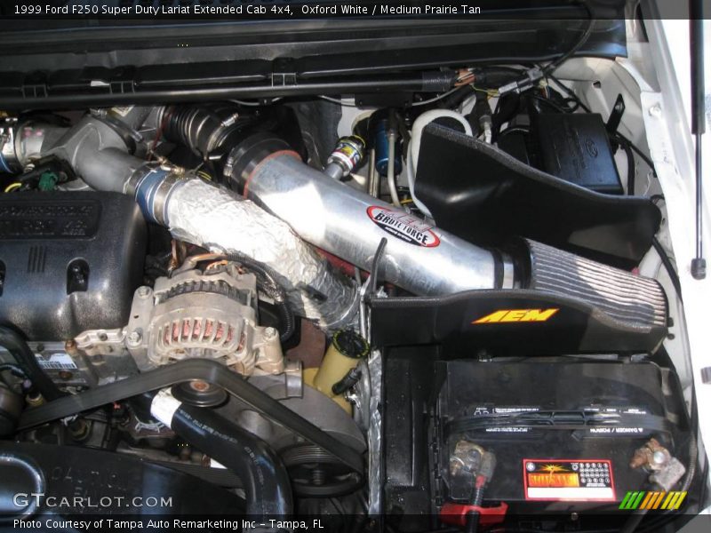 Oxford White / Medium Prairie Tan 1999 Ford F250 Super Duty Lariat Extended Cab 4x4